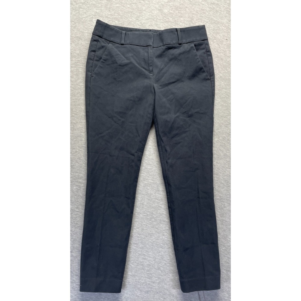Loft Marisa Skinny Dress Pants Women 8 Navy Blue Cotton Mid Rise Business Formal